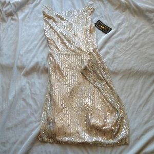 143 story gold sequin mini dress NWT size XS